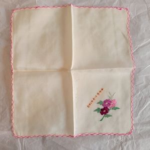 Vintage China 1944 Silk Hankie ~ WWII Era ~ Military Sweetheart Souvenir